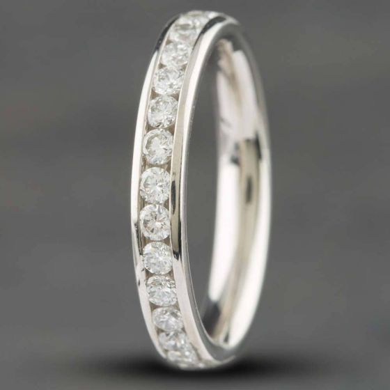 Second Hand Platinum 1.04ct Brilliant Cut Diamond Channel Set Full Eternity Ring 41481070
