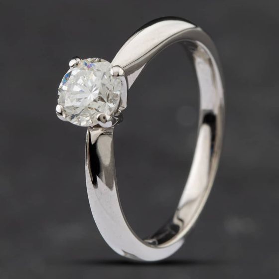 Second Hand 18ct White Gold 0.65ct Brilliant Cut Diamond Solitaire Ring 41481184