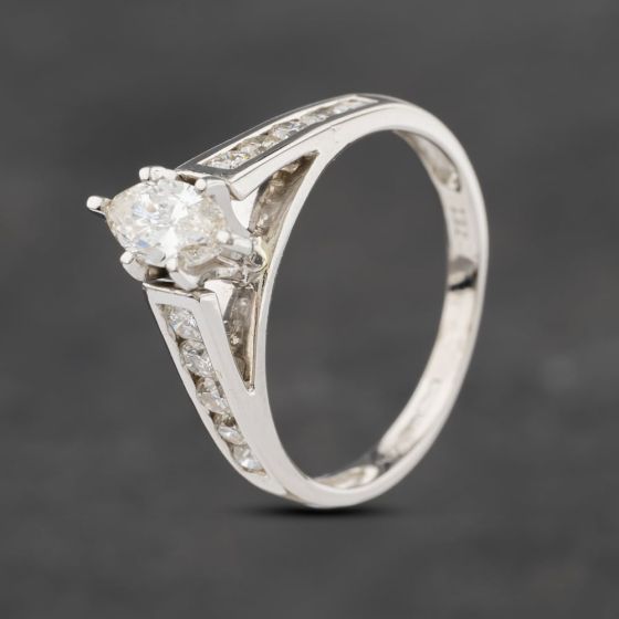 Second Hand 0.45ct Marquise Cut Diamond Shoulder Set Solitaire Ring 41481338