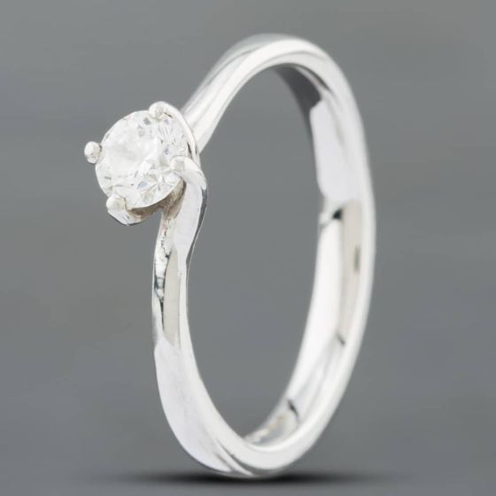 Second Hand Platinum Certificated 0.31ct Brilliant Cut Diamond Solitaire Ring 41481488