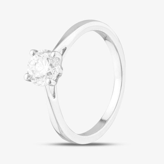 Second Hand Platinum Certificated 0.80ct Brilliant Cut Diamond 4 Claw Solitaire Ring 41481621
