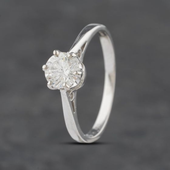 Second Hand 18ct White Gold 0.50ct Brilliant Cut Diamond Solitaire Ring 41481658
