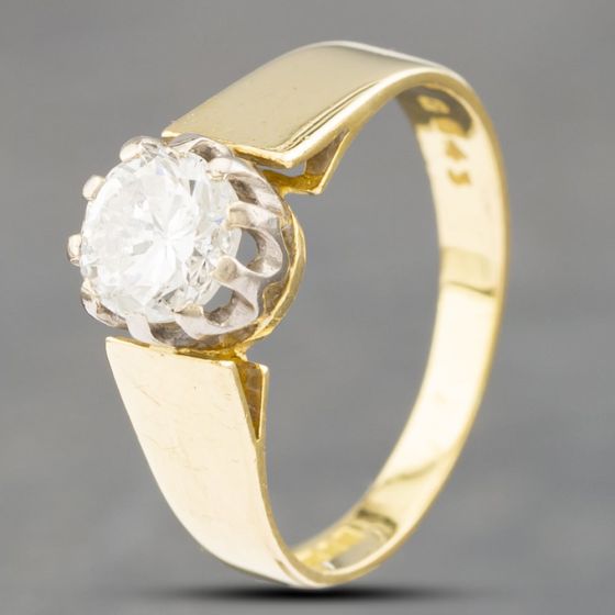 Second Hand Vintage 18ct Yellow Gold 0.75ct Brilliant Cut Solitaire Ring 41481659