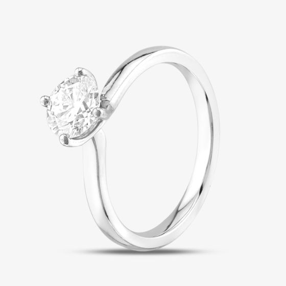 Second Hand Platinum Certificated 0.82ct Brilliant Cut Diamond 4 Claw Solitaire Ring 41481680