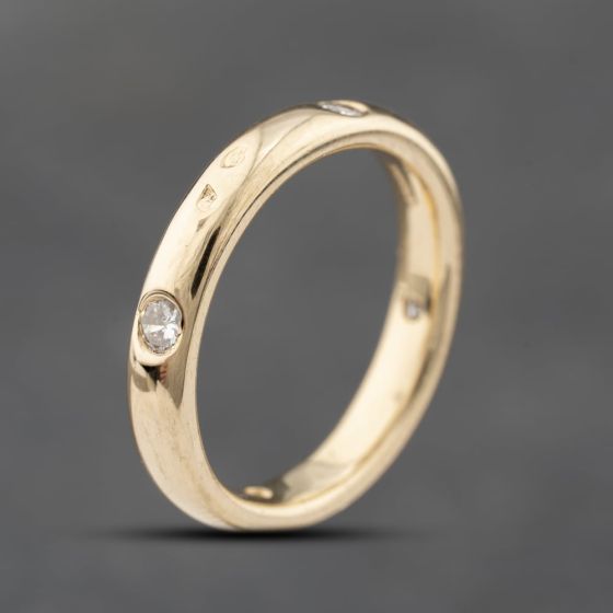 Second Hand 18ct Yellow Gold 0.20ct Brilliant Cut Diamond 3mm Band Ring 41481700