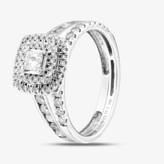 Second Hand 18ct White Gold Brilliant Cut Diamond Bridal Set Ring 41481747
