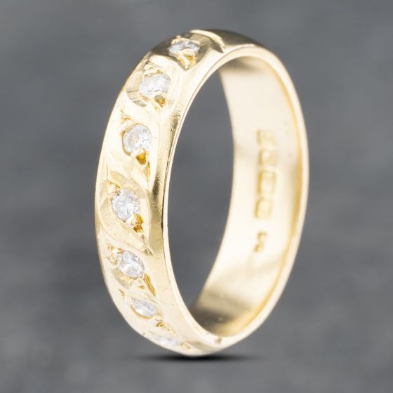 Second Hand 18ct Yellow Gold Brilliant Cut Diamond Half Eternity Ring 41481791