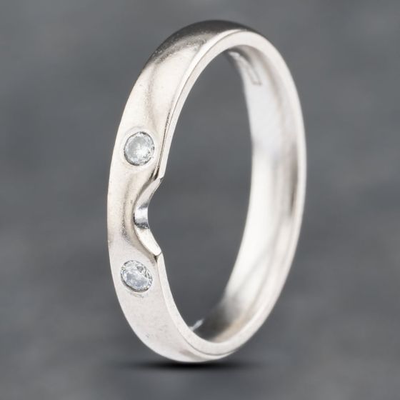 Second Hand 18ct White Gold Brilliant Cut Diamond 4mm Shaped Wedding Ring 41481802