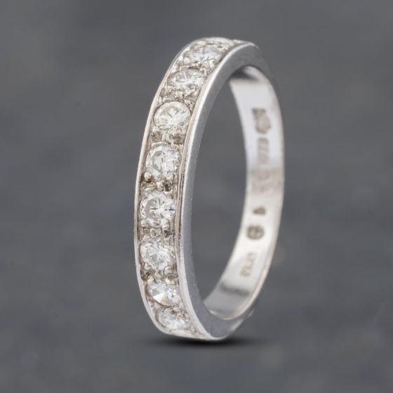 Second Hand 18ct White Gold 0.45ct Brilliant Cut Diamond 9 Stone Half Eternity Ring 41481836