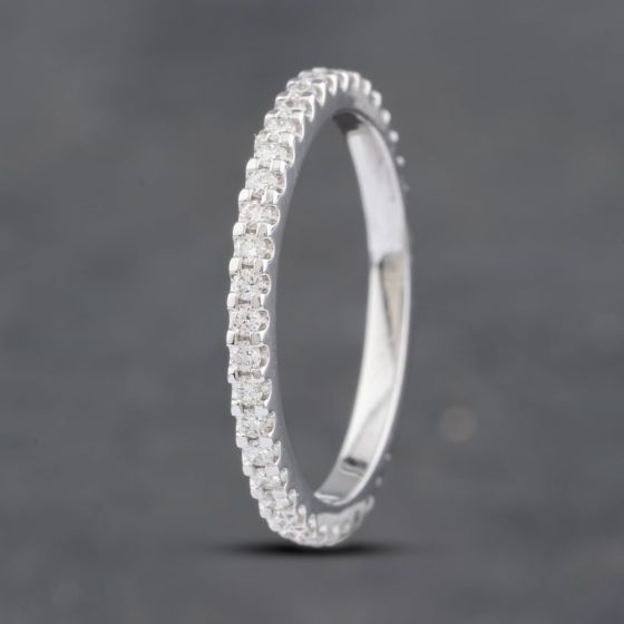Second Hand 18ct White Gold 0.31ct Brilliant Cut Diamond Half Eternity Ring 41481840