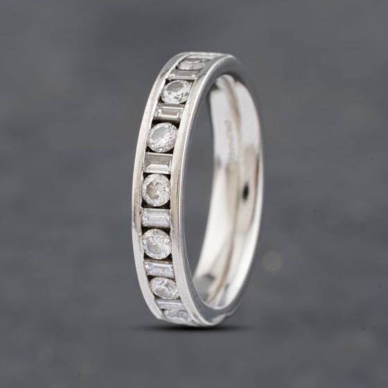 Second Hand Platinum 0.55ct Diamond Channel Set Half Eternity Ring 41481842
