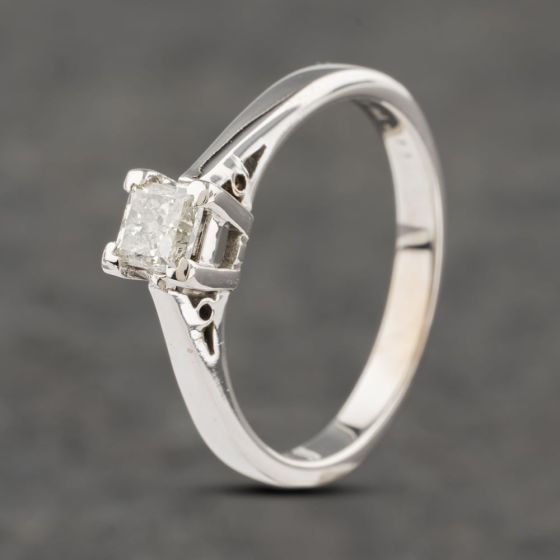 Second Hand 18ct White Gold 0.33ct Brilliant Cut Diamond Solitaire Ring 41481873