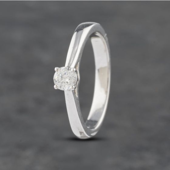 Second Hand Platinum 0.18ct Brilliant Cut Diamond Solitaire Ring 41481874