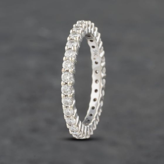 Second Hand 9ct White Gold 0.87ct Brilliant Cut Diamond Full Eternity Ring 41481902