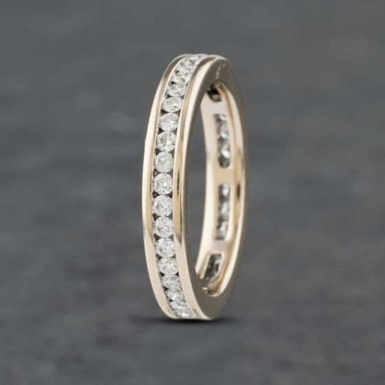 Second Hand 18ct Yellow Gold 0.85ct Brilliant Cut Diamond Channel Set Full Eternity Ring 41481904