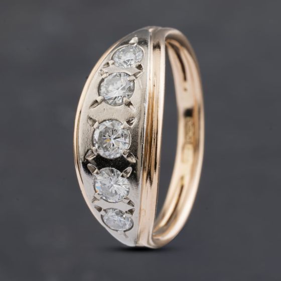 Second Hand 14ct Rose Gold 0.65ct Brilliant Cut Diamond Five Stone Ring 41481921