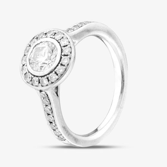 Second Hand Platinum Certificated 0.50ct Brilliant Cut Diamond Cluster Ring 41481942