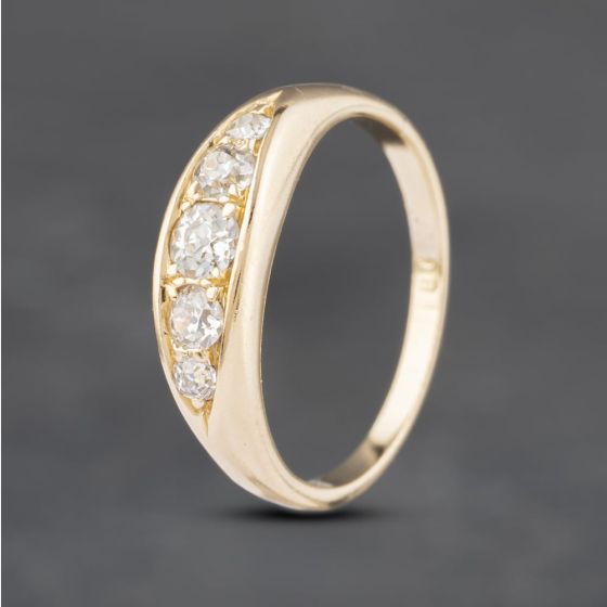 Second Hand Vintage 18ct Yellow Gold 0.50ct Diamond Five Stone Ring 41481955