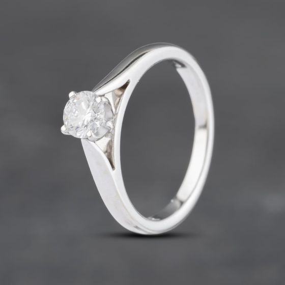 Second Hand 18ct White Gold 0.38ct Brilliant Cut Diamond Solitaire Ring 41481977