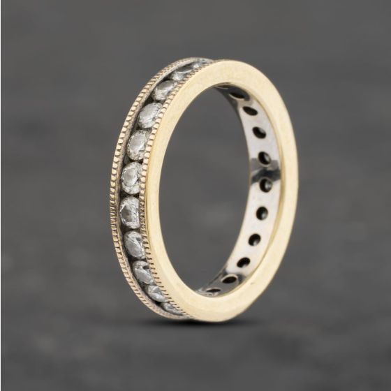 Second Hand 9ct Yellow Gold 1.00ct Brilliant Cut Diamond Full Eternity Ring 41481986
