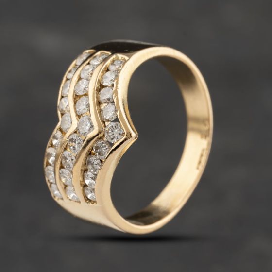 Second Hand 18ct Yellow Gold 1.00ct Brilliant Cut Diamond Half Wishbone Ring 41482001