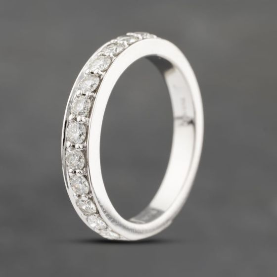 Second Hand 18ct White Gold 0.60ct Brilliant Cut Diamond Half Eternity Ring 41482003