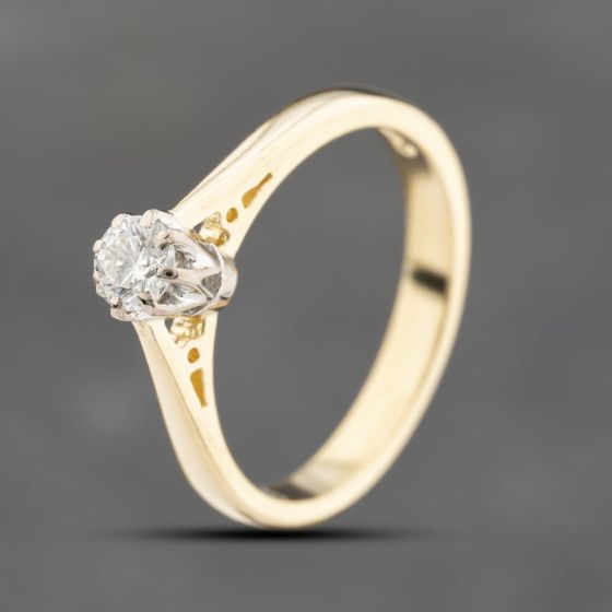 Second Hand 18ct Yellow Gold 0.20ct Brilliant Cut Diamond Solitaire Ring 41482011