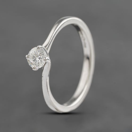 Second Hand Platinum 0.33ct Brilliant Cut Diamond Twist Solitaire Ring 41482015