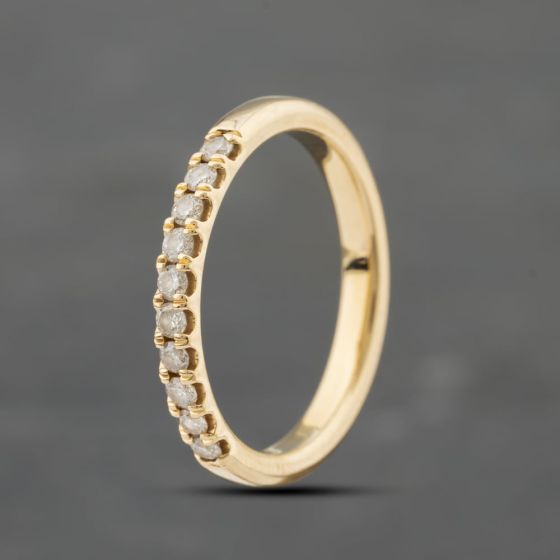 Second Hand 14ct Yellow Gold 0.25ct Diamond Half Eternity Ring 41482149