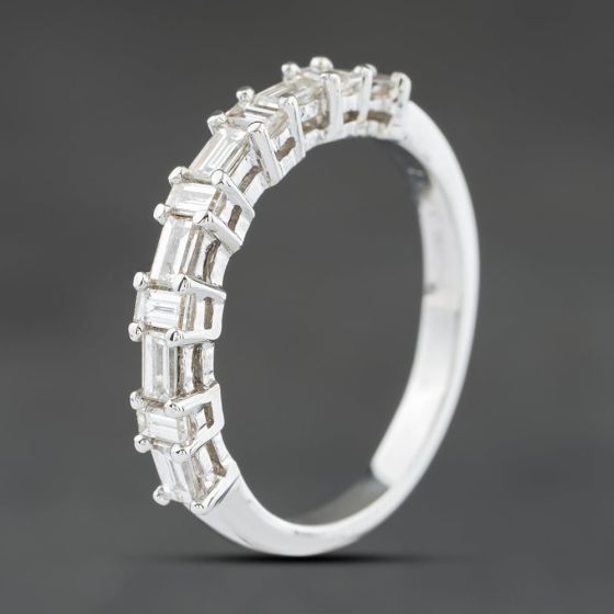 Second Hand 18ct White Gold Diamond Half Eternity Ring 41482150