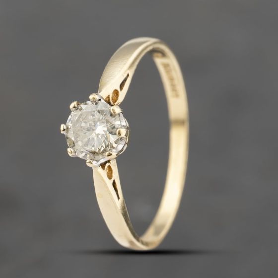 Second Hand 18ct Yellow Gold 0.50ct Brilliant Cut Diamond Solitaire Ring 41482188