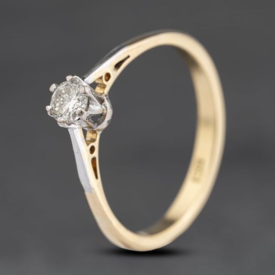 Second Hand 14ct Yellow Gold 0.20ct Brilliant Cut Diamond Solitaire Ring 41482210