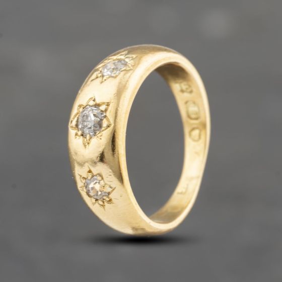 Second Hand Vintage 18ct Yellow Gold 0.25ct Diamond Three Stone Ring 41482283