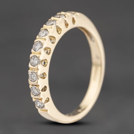 Second Hand 18ct Yellow Gold 0.33ct Brilliant Cut Diamond Half Eternity Ring 41482298
