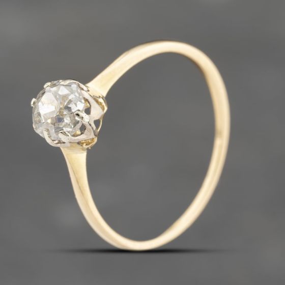 Second Hand Antique Yellow Gold 0.58ct Diamond Solitaire Ring 41482342