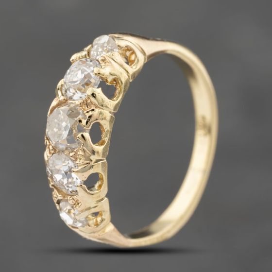 Second Hand Vintage Yellow Gold 1.00ct Rose Cut Diamond Five Stone Ring 41482401