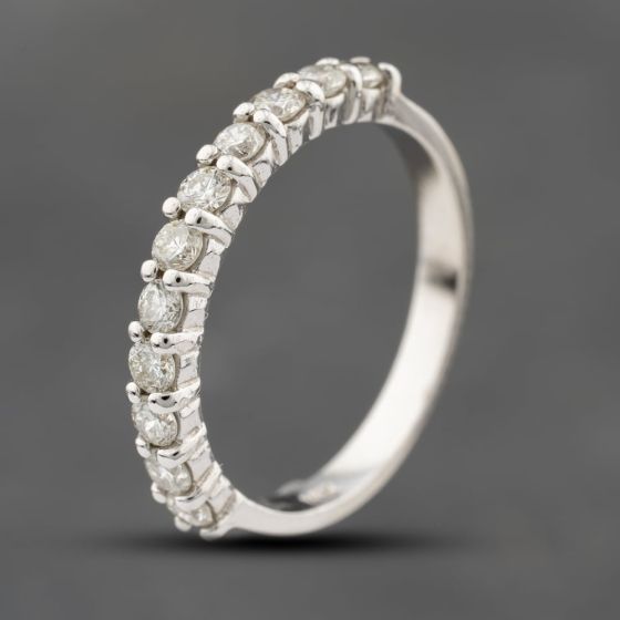 Second Hand 14ct White Gold 0.50ct Diamond Half Eternity Ring 41482415