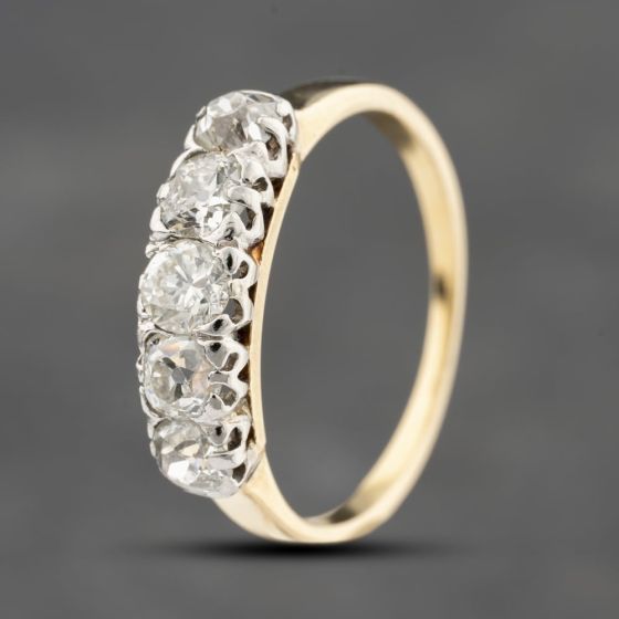 Second Hand Yellow Gold 0.75ct Diamond Five Stone Ring 41482419