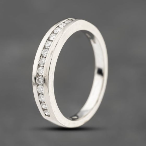 Second Hand 18ct White Gold 0.50ct Brilliant Cut Diamond Channel Set Half Eternity Ring 41482420