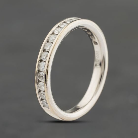 Second Hand 18ct White Gold 0.50ct Brilliant Cut Diamond Channel Set Half Eternity Ring 41482508