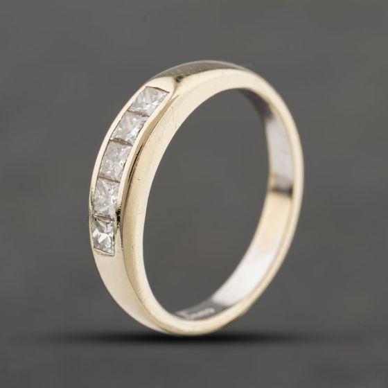 Second Hand 18ct Yellow Gold 0.50ct Diamond Channel Half Eternity Ring 41482524