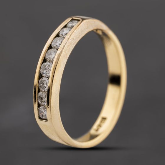 Second Hand Vintage Yellow Gold 0.25ct Brilliant Cut Diamond Half Eternity Ring 41482713