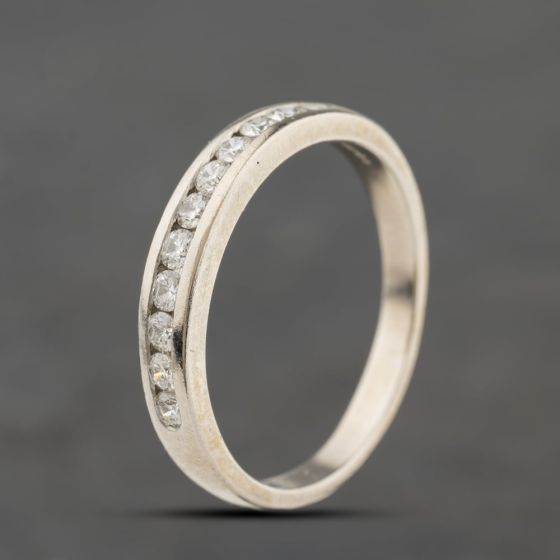 Second Hand Platinum Diamond Channel Set Half Eternity Ring 41482798