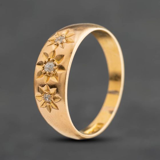 Second Hand Yellow Gold 0.10ct Diamond Three Stone Ring 41483044