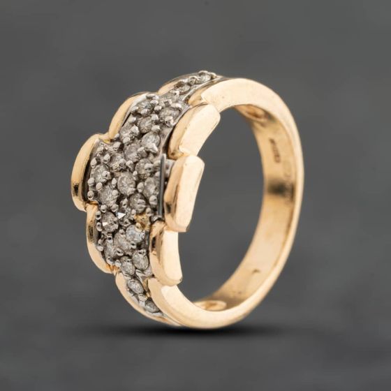 Second Hand 9ct Yellow Gold 0.50ct Brilliant Cut Diamond Dress Ring 41483053