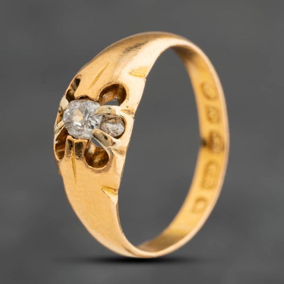 Second Hand 22ct Yellow Gold 0.12ct Diamond Solitaire Ring 41483070
