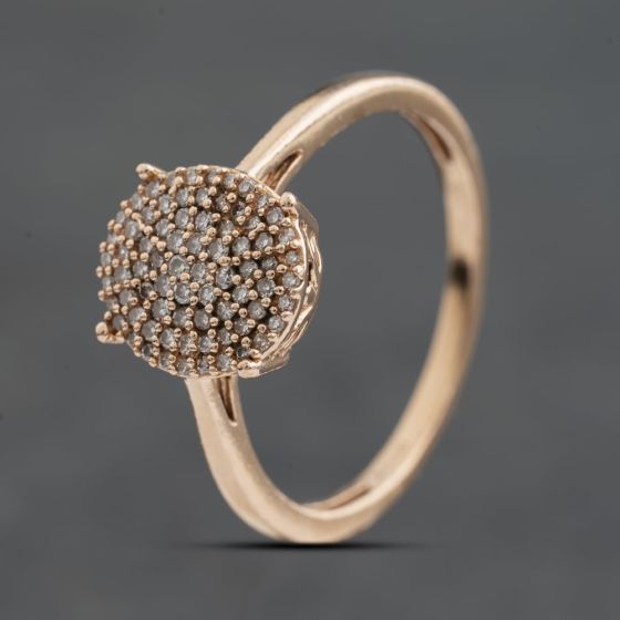 Second Hand 9ct Rose Gold 0.35ct Diamond Oval Cluster Ring 41483079