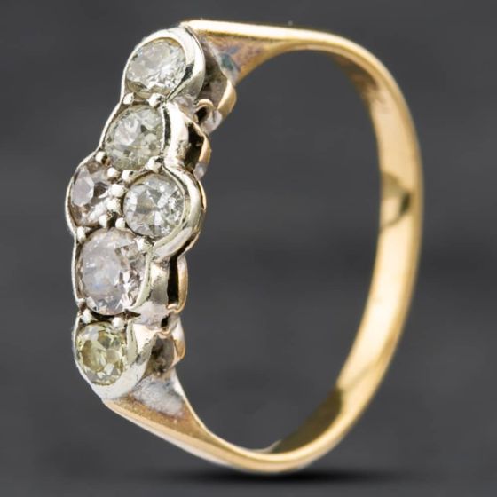 Second Hand Vintage Yellow Gold Diamond Half Eternity Ring 4148421