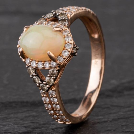 Second Hand Le Vian Rose Gold Opal and Diamond Ring 41482506