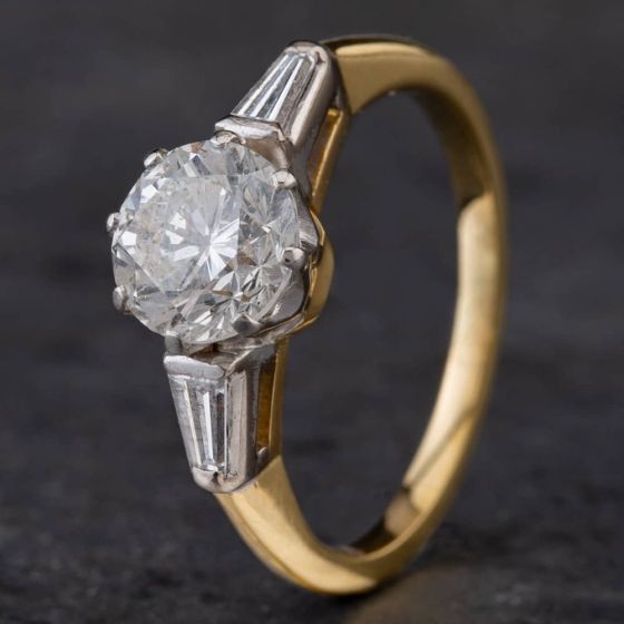 Second Hand 18ct Yellow Gold 1.30ct Brilliant Cut Diamond Solitaire Ring 4148766